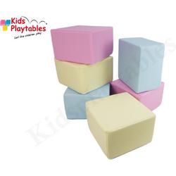 Soft Play Foam Blokken set 6 stuks roze-geel-blauw | speelblokken | baby speelgoed | foamblokken | bouwblokken | Soft play speelgoed | schuimblokken